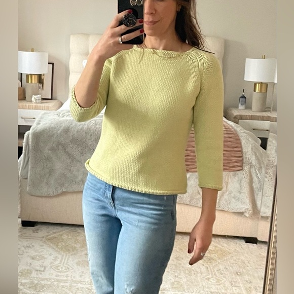 Garnet Hill Sweaters - Garnet Hill Cotton Knit Cropped Sweater